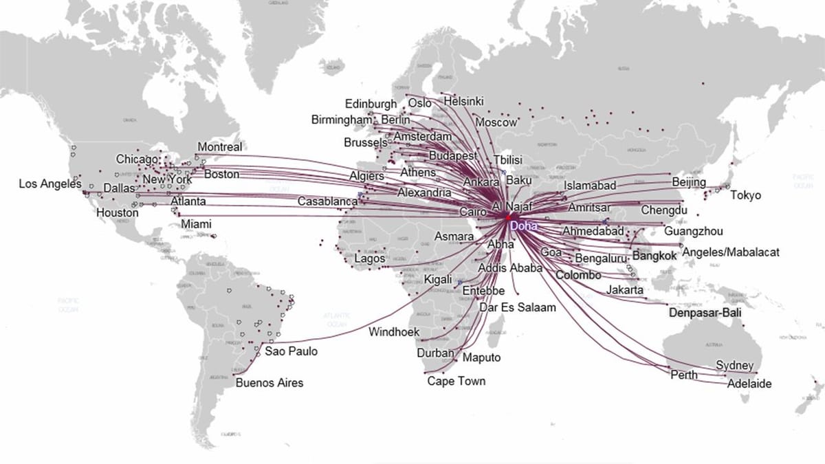 માર્ગ નકશો કતાર એરવેઝ